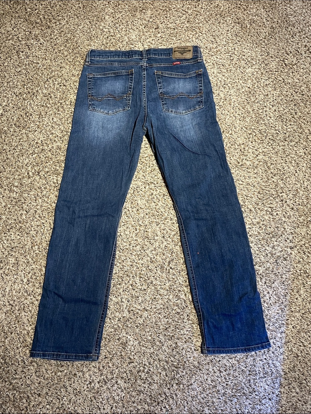 Wrangler Straight-Leg Dark Blue Denim Jeans